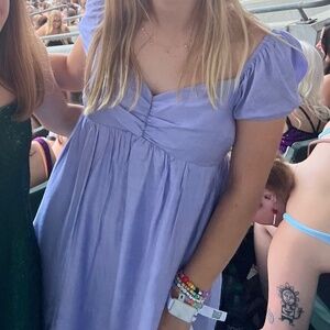 Altar'd State Lilac Purple Puff Sleeve Mini Dress Size Small